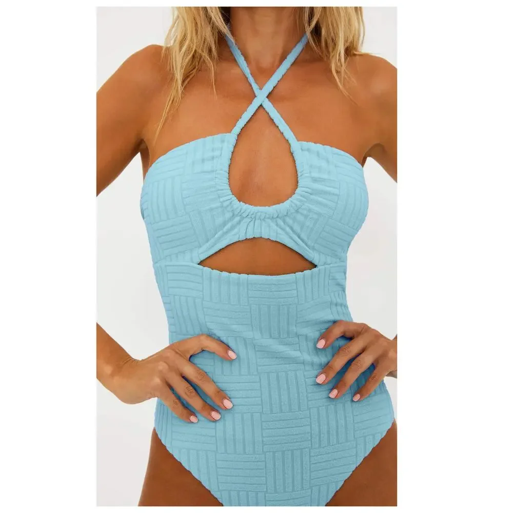 Beach Riot Phoenix One Piece Blueberry Ice Terry Size XL